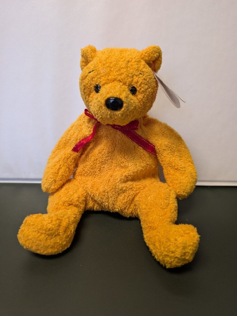 Vintage 2001 TY Beanie Baby Poopsie Yellow Teddy Bear Plush with Original Tags
